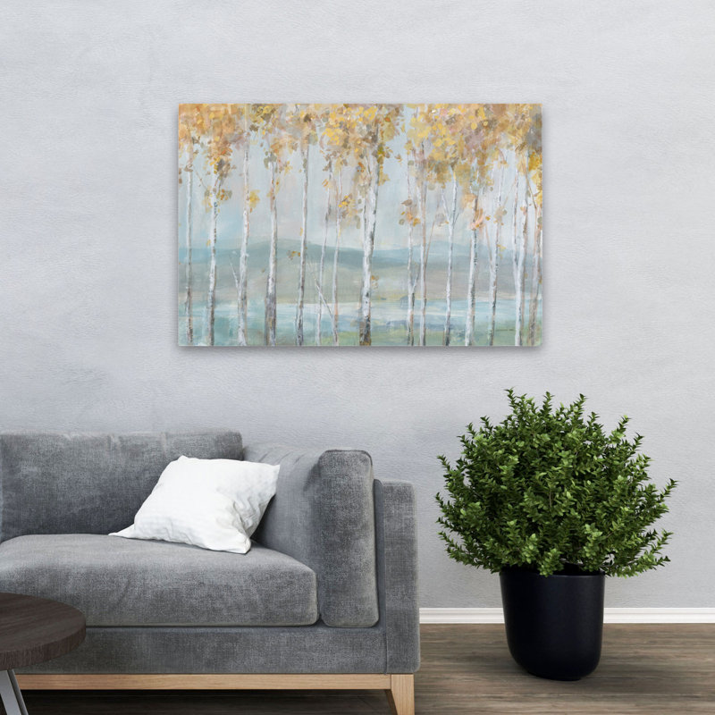 Automne et bouleau Lakeview Birches Art, H 32 po x l 48 po