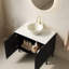 Meuble-lavabo moderne noir et lavabo en céramique, rangement spacieux, style français