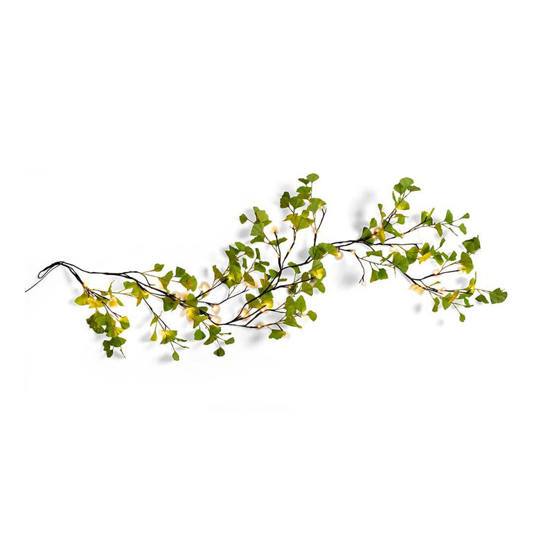 Indoor/ Outdoor Battery-Operated Lighted Ginkgo Garland