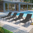 Chaise longue inclinable d'extérieur en aluminium