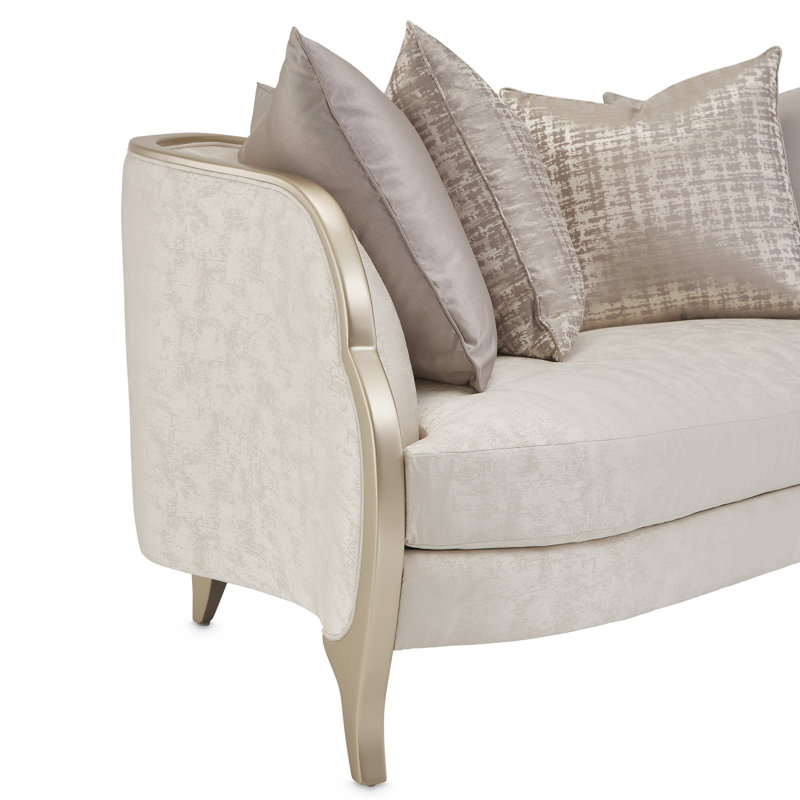 Malibu Crest 70'' Recessed Arm Loveseat, Cloud White 100% Polyester