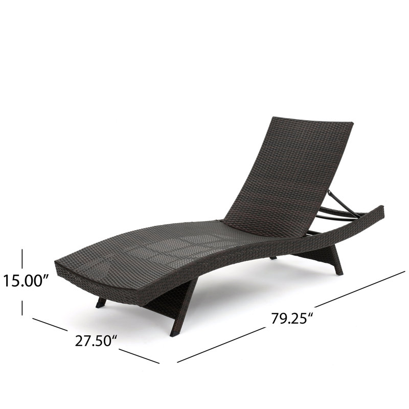 Blaise Outdoor Wicker Chaise Lounge Set, Multi-Brown