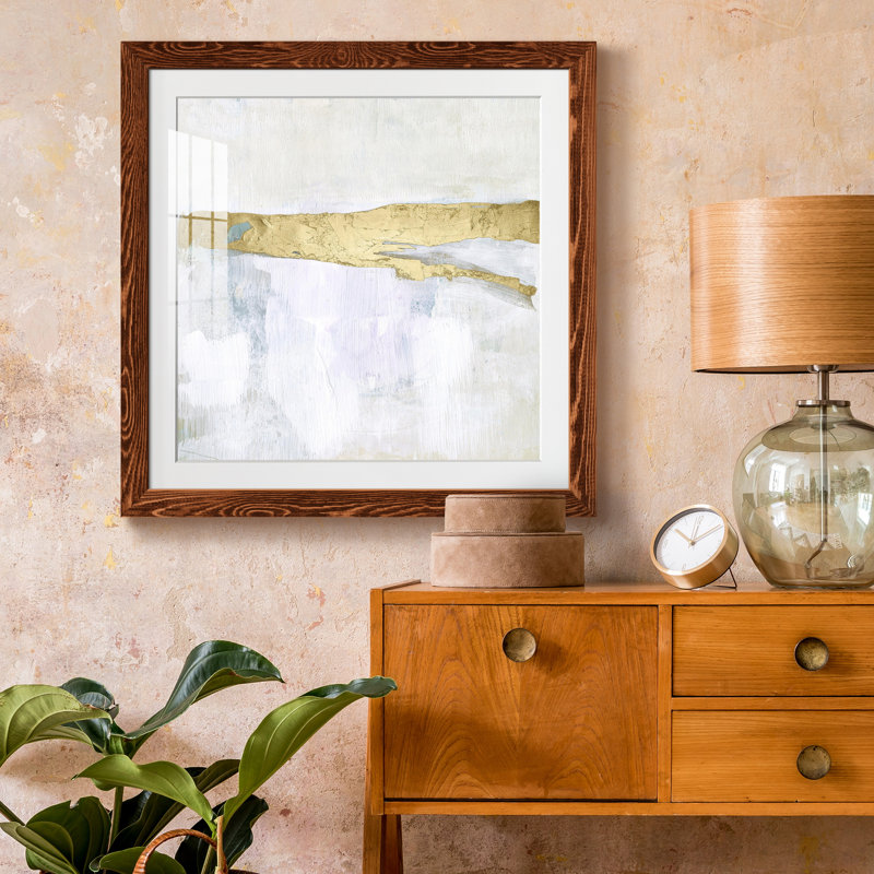 «Gold Ribbon Horizon II», reproduction encadrée de qualité supérieure - prête à être accrochée, H 17 po x l 17 po x P 1,5 po