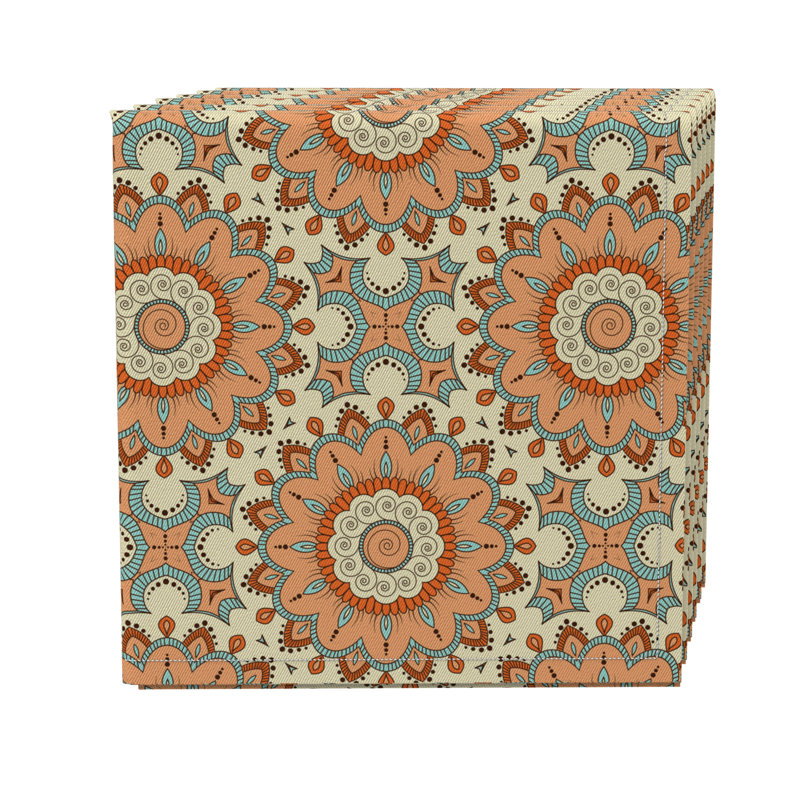 Cotton Twill Floral Square Napkin