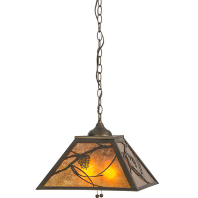 16"Sq Whispering Pines Pendant