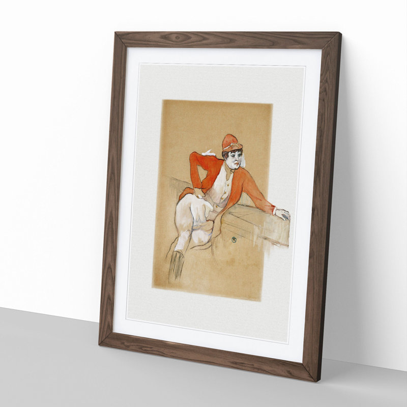 La Macarona by Henri de Toulouse-Lautrec - Picture Frame Painting, 48cm H x 36cm W x 2cm D, Walnut Framed