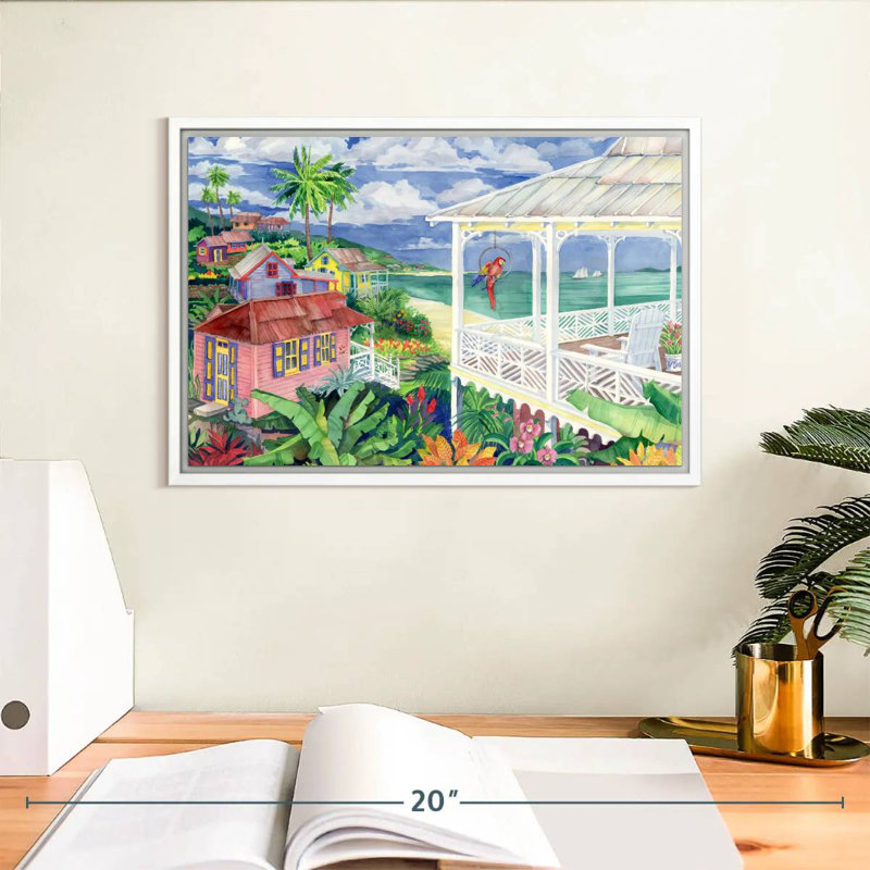 Baie Caribe, Cadre flottant blanc, 13 po x 9 po