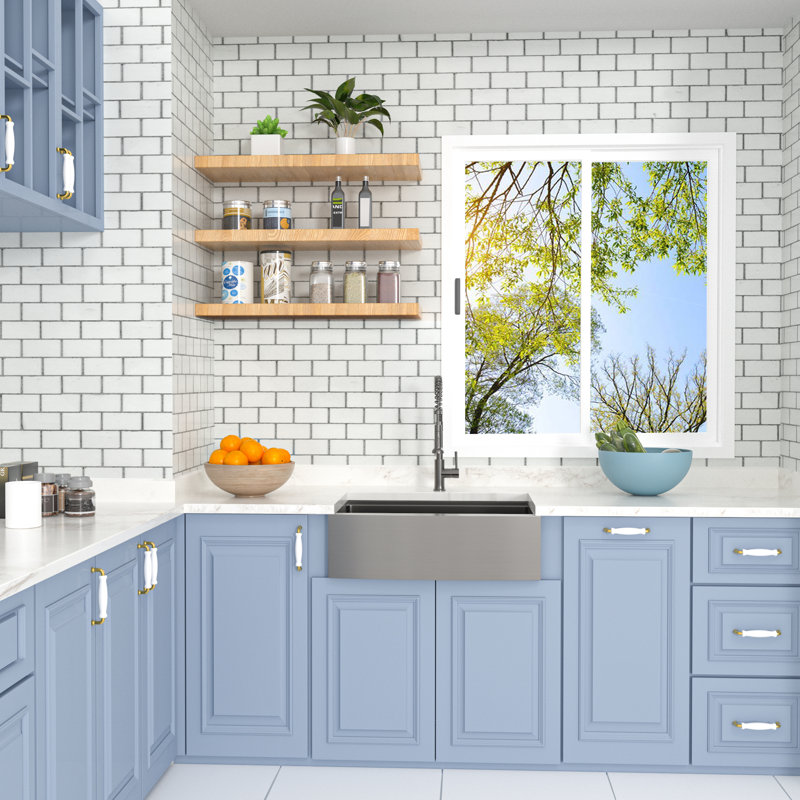 Évier de cuisine à cuve simple en acier inoxydable avec accessoires en acier inoxydable noir L 30 po x l 22 po