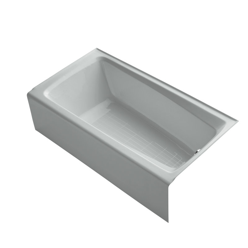 Mendota 60" x 32" Soaking Bathtub, Ice Gray, Right