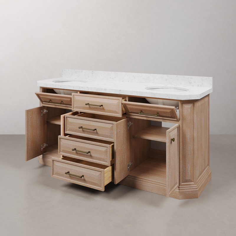 Palace 72 in. Double Vanity, Vintage Gold, Toffee Latte