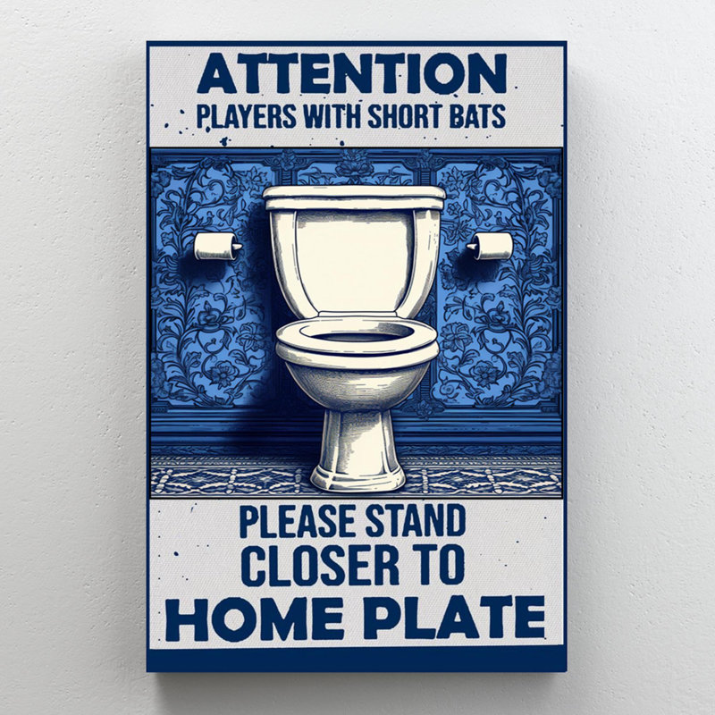 Toilette attention sur toile, H 20 po x l 16 po x P 1,25 po