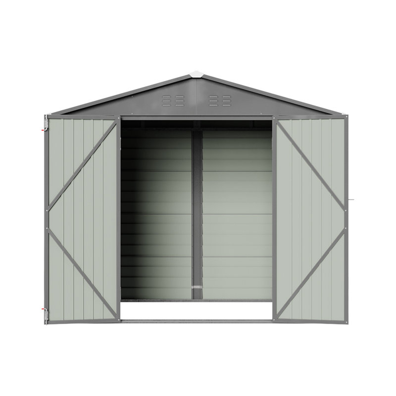 8x5.7FT Metal Apex Roof Garden Storage Shed