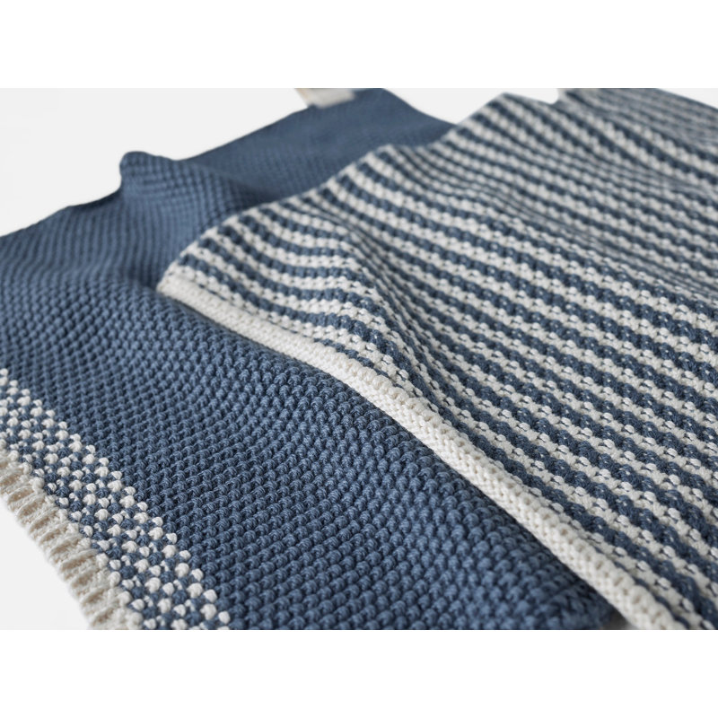 Shasta Cotton Striped Dish Cloth, Blue Jay
