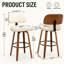 Tabourets de comptoir pivotants rembourrés en cuir de polyuréthane de style Mid-Century avec dossier courbé en bois-984185776-984185778