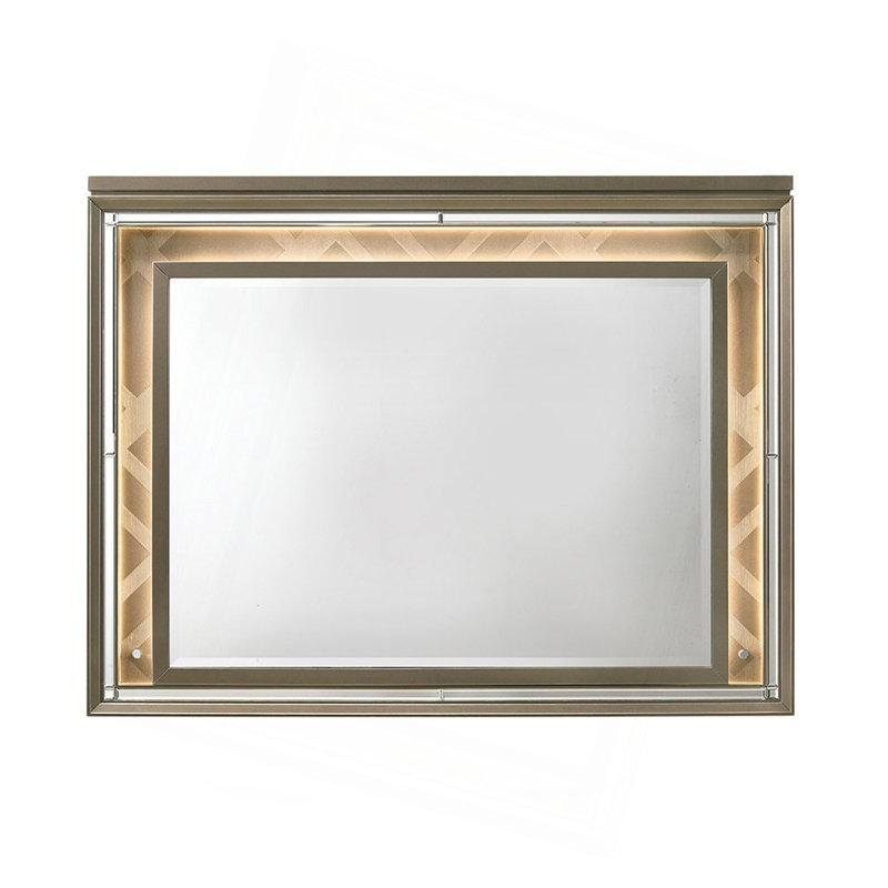 Miroir à finition champagne foncé avec DEL