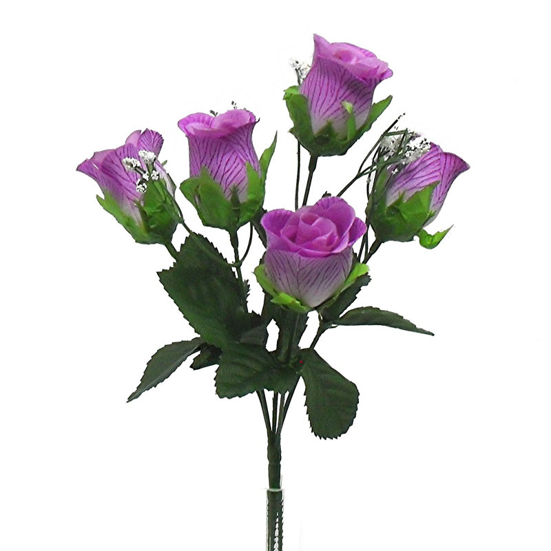 Douille de roses m. p, Lavande, H 15 po x l 15 po x P 3 po