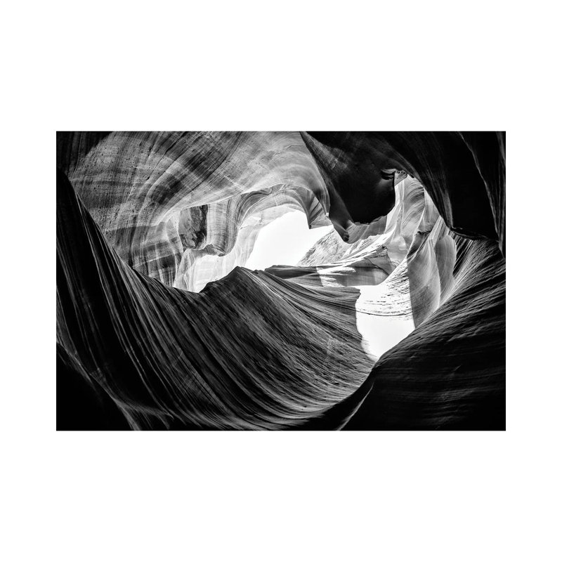 Black Arizona Series - The Antelope Canyon Natural Wonder XV - Wrapped Canvas Print, 101.6 cm H x 66.04 cm W x 3.175 cm D