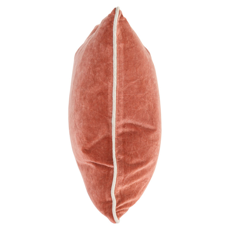 Goodall Velvet Pillow Cover & Insert, Square 18", Terra Cotta