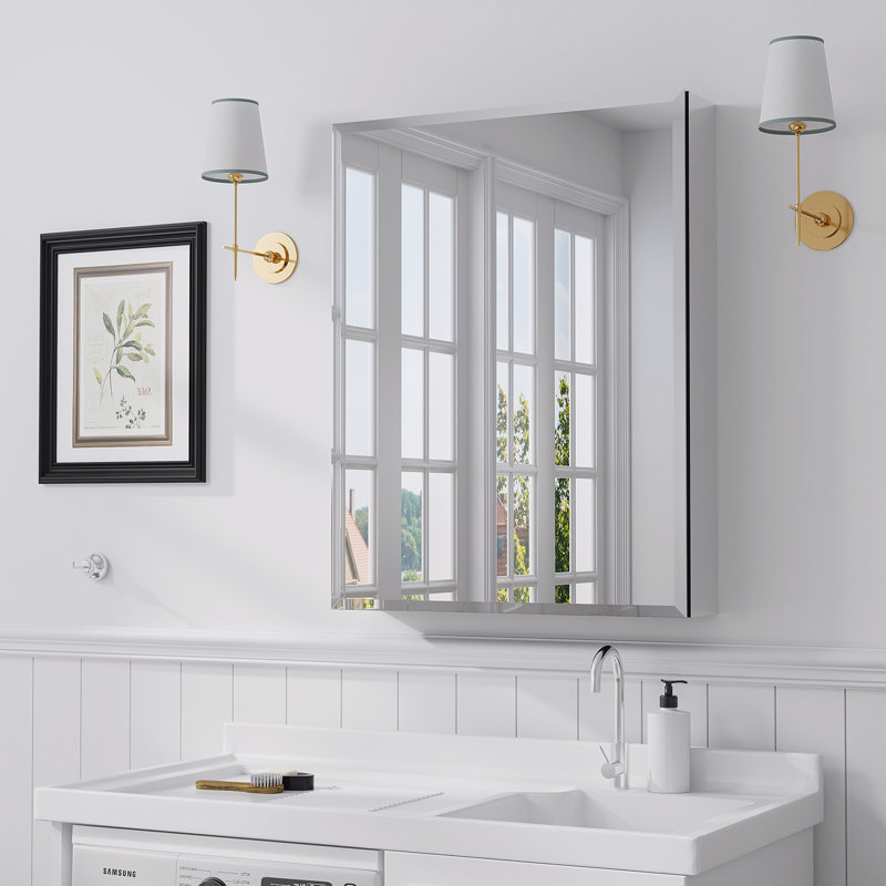 Rectangular mirror cabinet
