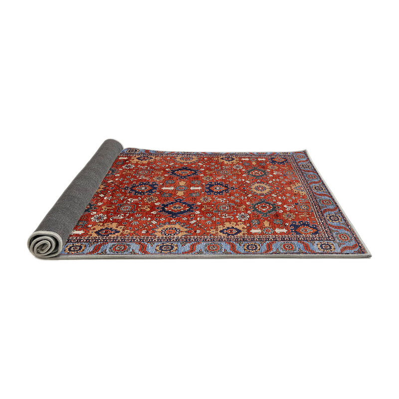 Tapis oriental rouge et bleu, Rond 6 pi
