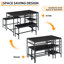 Ensemble de table de salle à manger pour 4 personnes, ensemble de table de cuisine pour 4 personnes avec 2 bancs, ensemble de table de salle à manger rectangulaire avec support à vin, ensemble de table de salle à manger 3 pièces pour petit espace-1839541209-1839541210-1839541207