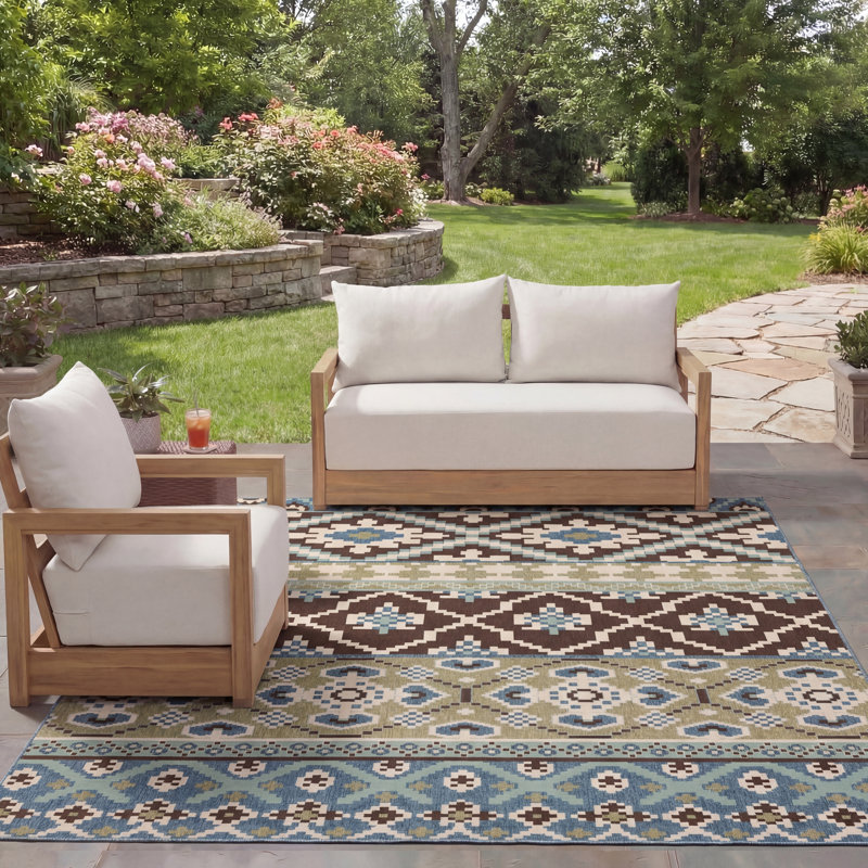 Tapis intérieur / extérieur Northpoint Southwestern, Rectangle 9 pi x 12 pi