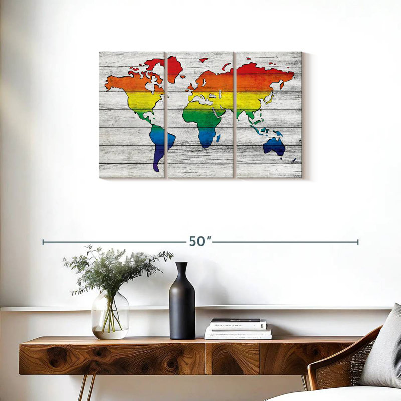 Aliaz Pride World Map, 20" H x 33" W
