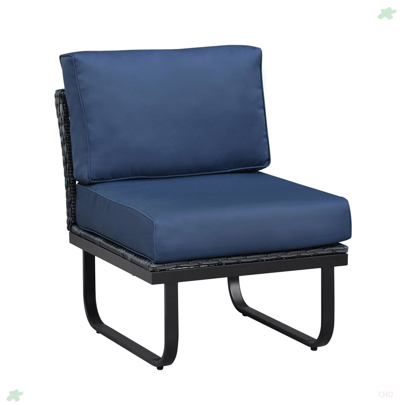 Chaise d'extérieur sans accoudoirs, Bleu marine