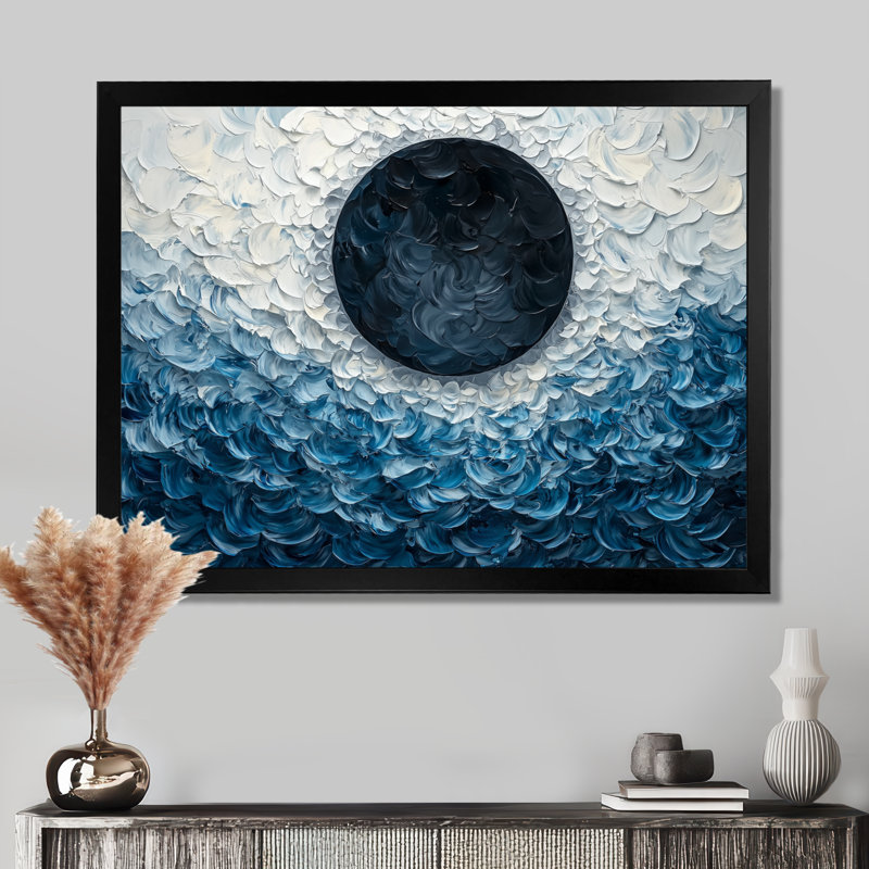 Wingert Eclipse Moon on Coastal Reflection I - lune, art mural, Reproduction encadrée d'une seule photo, H 30 po x l 40 po