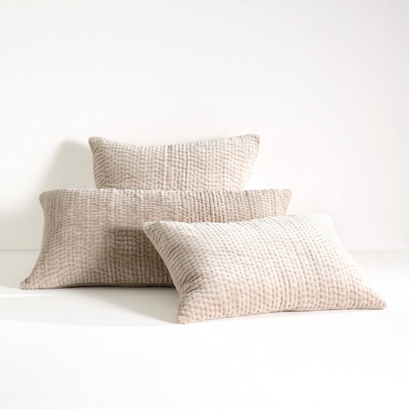 Viola Velvet Quilted Sham, Euro, Gray