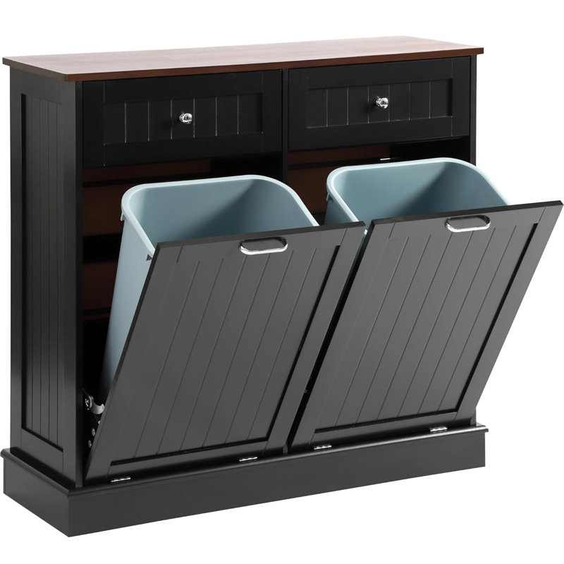 Armoire poubelle inclinable Havant, Noir