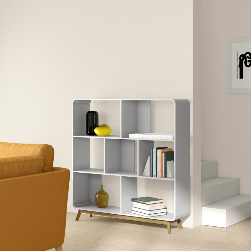 Justine 126cm H x 122cm W Standard Bookcase, White