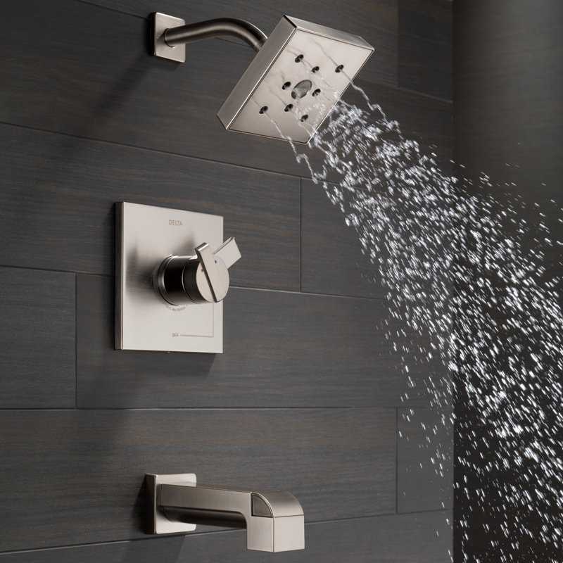 Ara Diverter Tub and Shower Faucet with H2okinetic Technology, Stainless