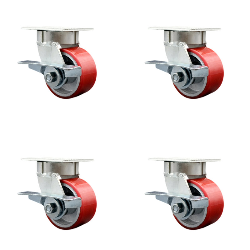 Ensemble de roulettes pivotantes, Rouge