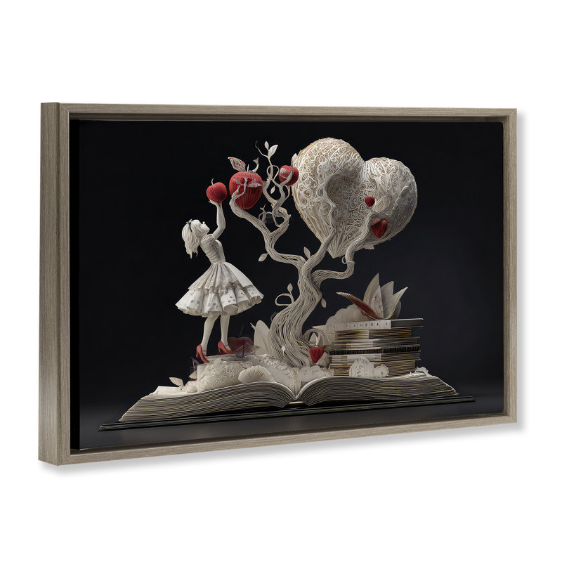 Cadre flottant en papier de style sculpture de conte de fées, design par The Wands Want, H 21 po x l 31 po