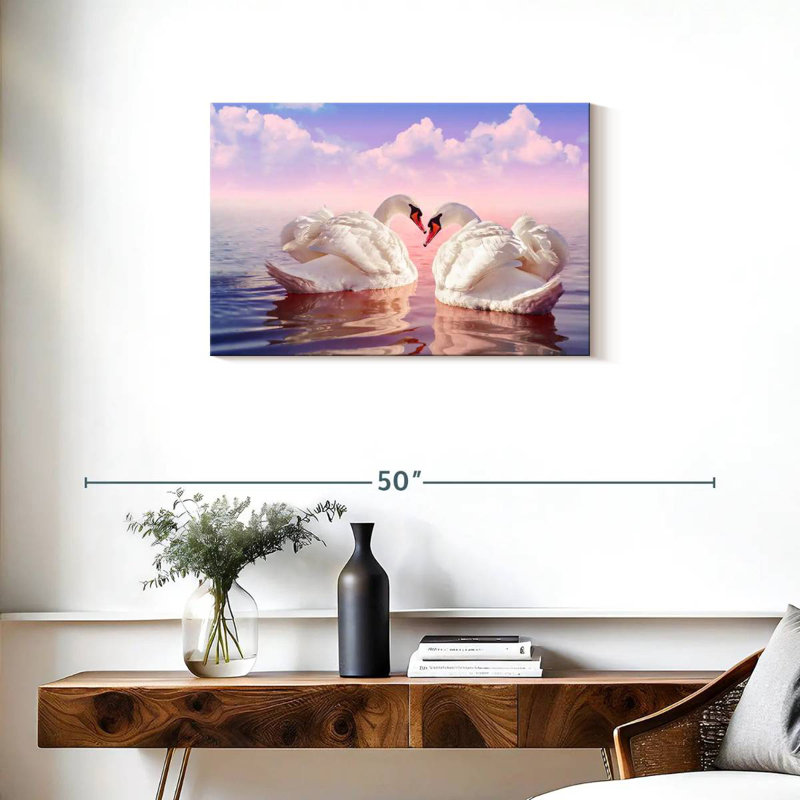 Brampt Two Swans, 20" H x 30" W