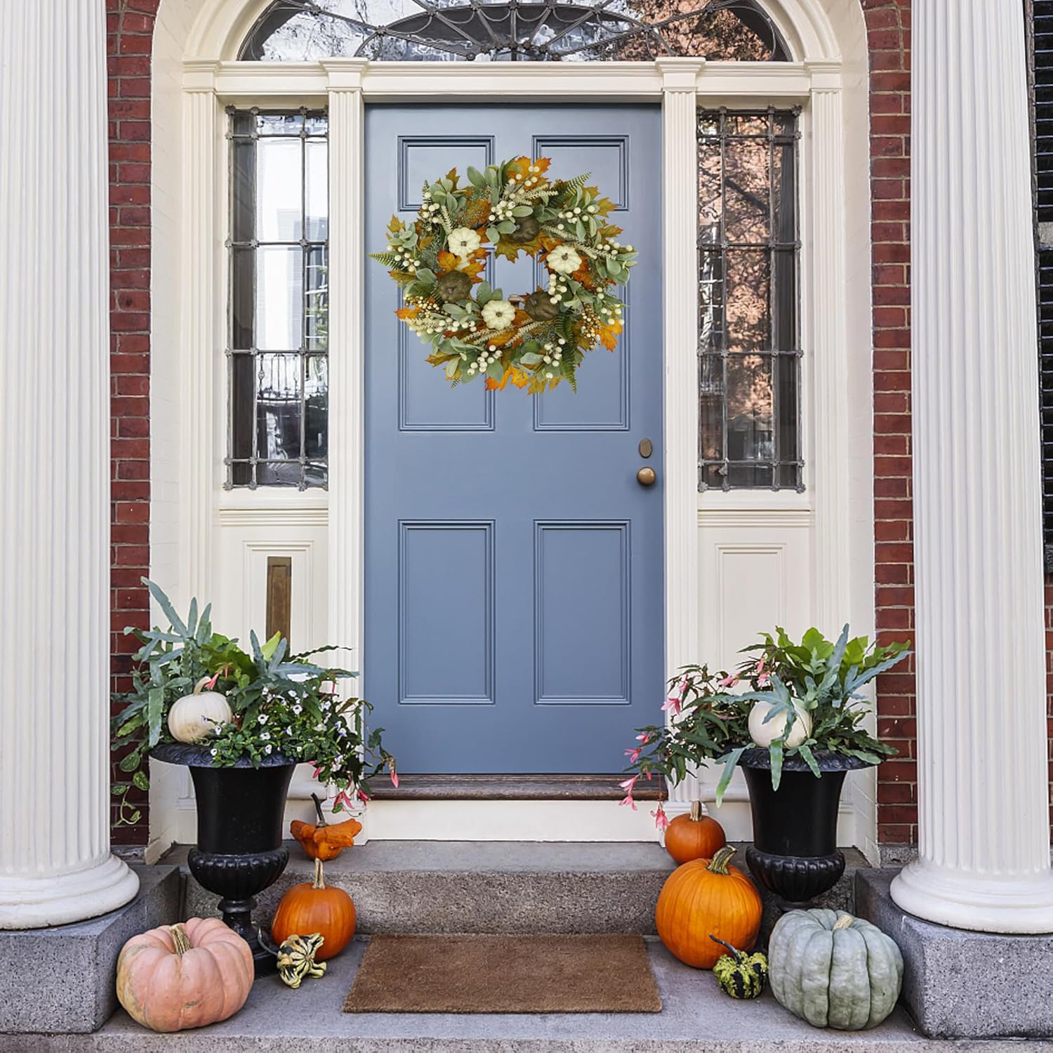 One Allium Way® 22 Inch Fall Wreaths for Front Door Autumn Door | Wayfair