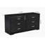Panneaux en bois aggloméré, commode 6 tiroirs, noir