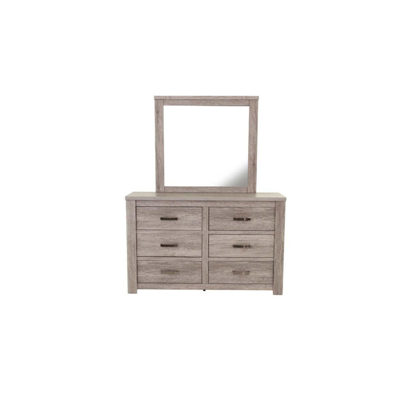 Commode double 6 tiroirs avec miroir Braylea