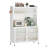 Freestanding Kitchen Sideboard with Wheels and Adjustable Shelves
