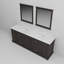 Meuble-lavabo double espresso 84 po X P 22 po D, plateau en marbre de Carrare et Miroirs