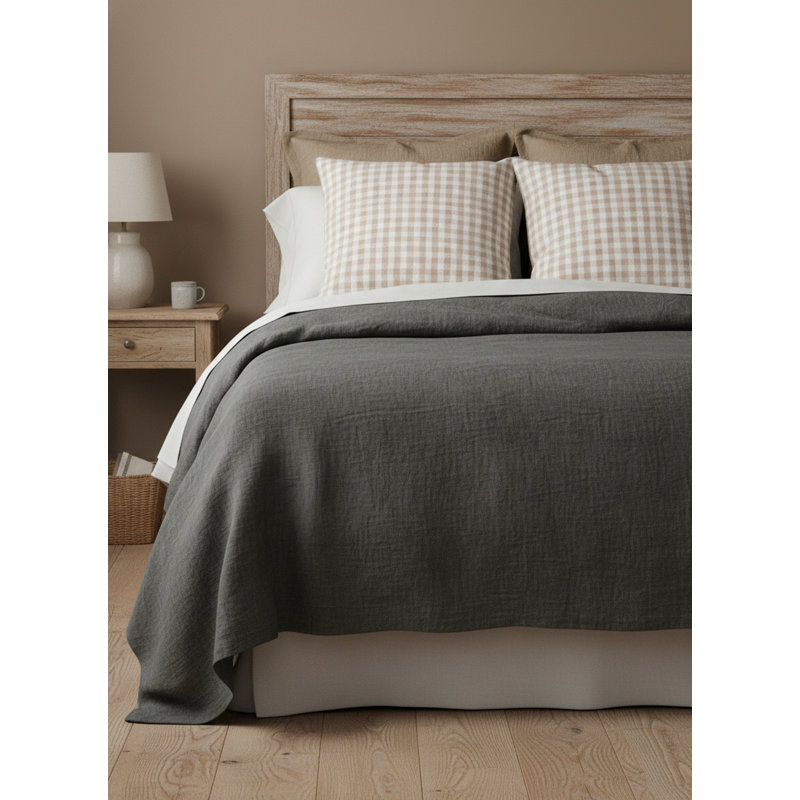 Printed Pillows Linen Pillow Cover & Insert, Beige, Square 26", Pillow Cover Only - No Insert