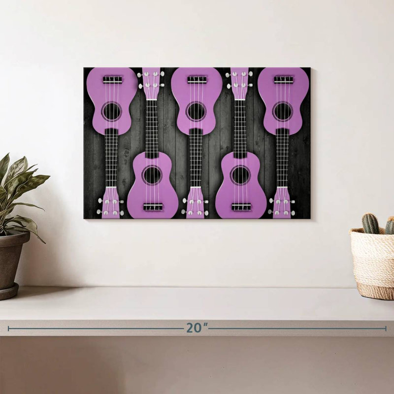 Guitare acoustique mauve, H 8 po x l 12 po