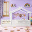 Lit simple au sol avec garde-corps et toit-329378279-329378272