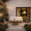 Lampe sur pied solaire Lumika beige