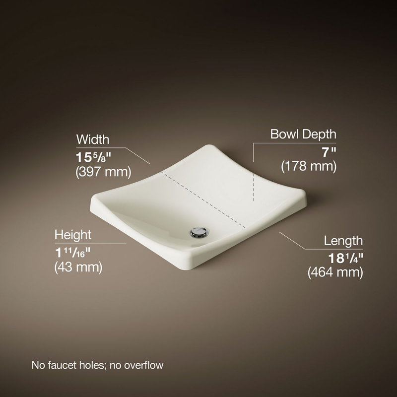 DemiLav Metal Specialty Vessel Bathroom Sink, Biscuit