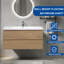 Meuble-lavabo flottant mural 42 po en chêne naturel avec surface de comptoir blanche-2068782937