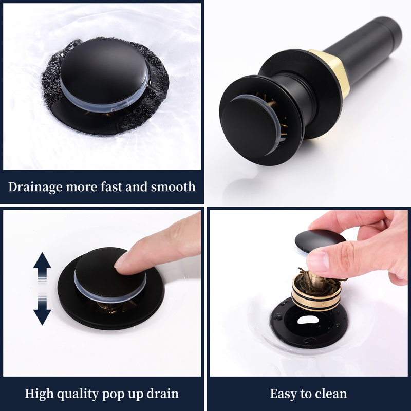 Matte Black Bathroom Sink Faucet 4-Inch - 2 With Pop-Up Drain Water Efficient, Scratch, Rust- For Vanity & Hoses Corrosion , Rust-,