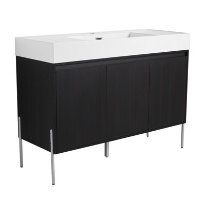 Meuble-lavabo autoportant de 48 po avec lavabo en résine