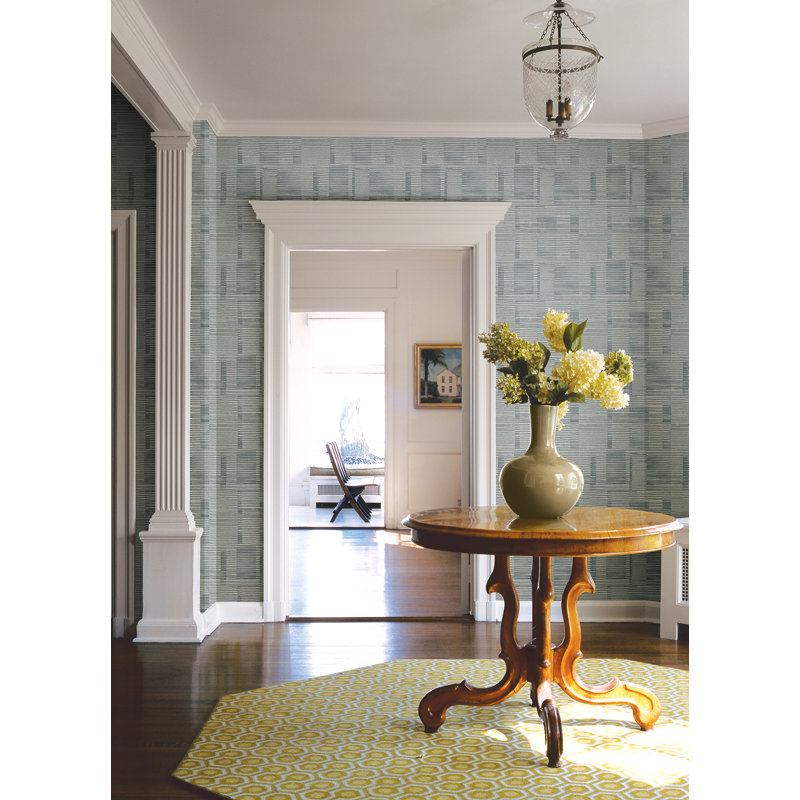 Striped Wallpaper Double Roll, Denim